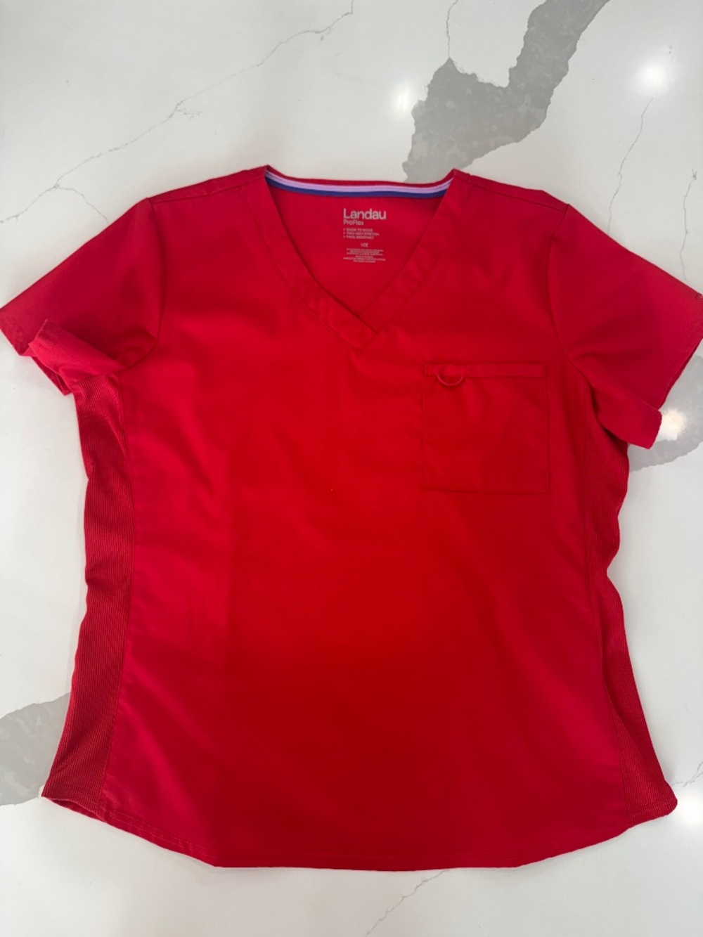Landau ProFlex Red Scrub Top